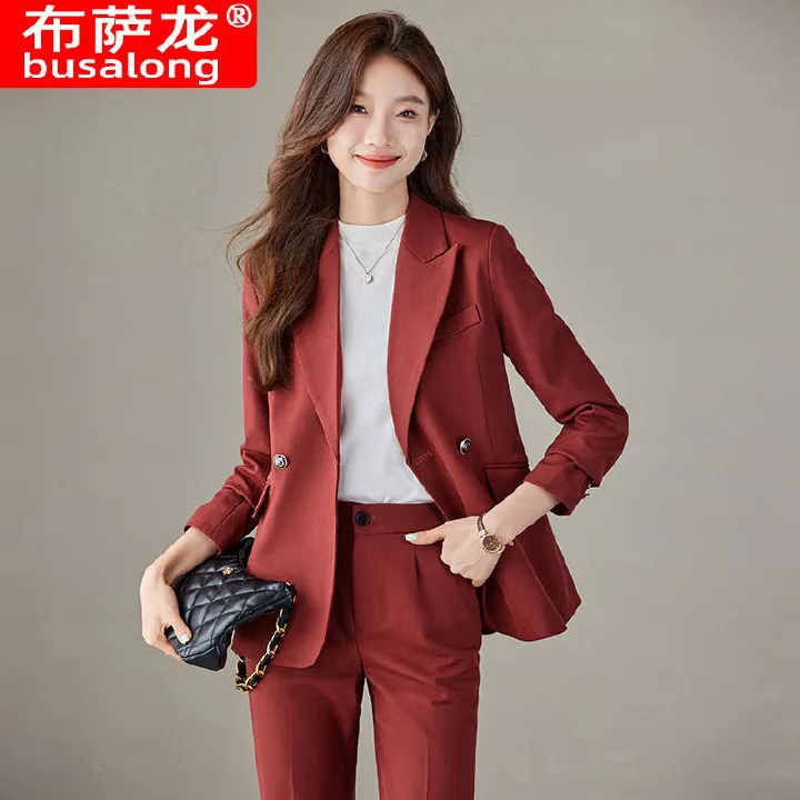 Fashion Manufacturer Long Sleeve Solid Elegant Girls' Top White Suit Women's Set Office Blazer