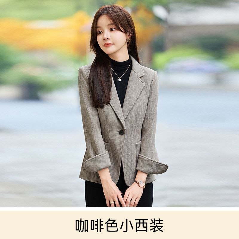Autumn Winter New Pink Elegant Fashion Casual Small Suit Collar Coat Female Senior Sense Warm Blazer