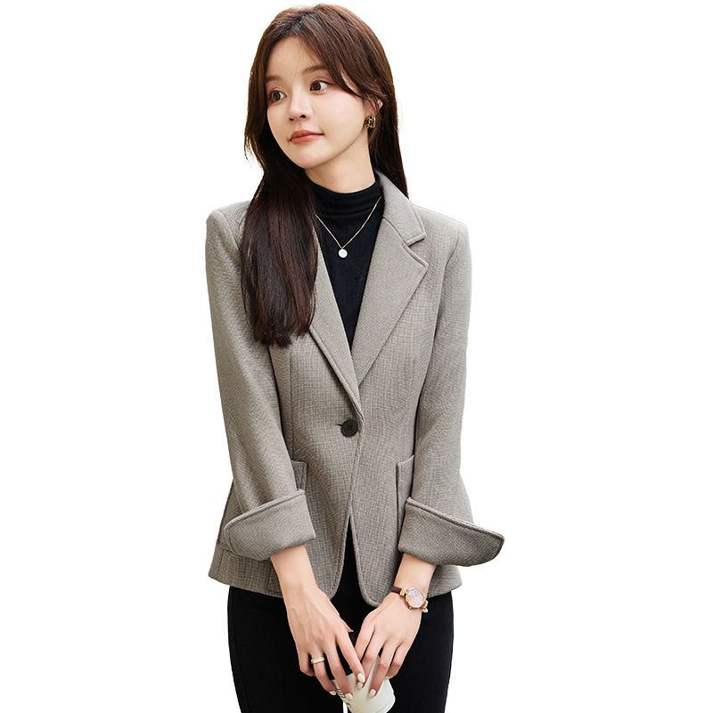 Autumn Winter New Pink Elegant Fashion Casual Small Suit Collar Coat Female Senior Sense Warm Blazer