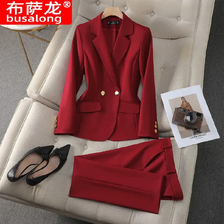 High quality fashion women's sports jacket business Tailcoat women's formal Blazer and trousers two-piece suit