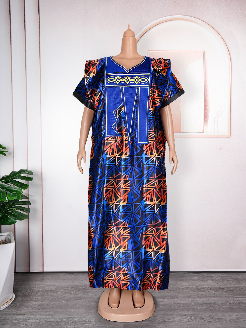 Dashiki Traditional Africa Clothes Ankara Outfits Evening Gown With Headtie Muslim Woman Boubou