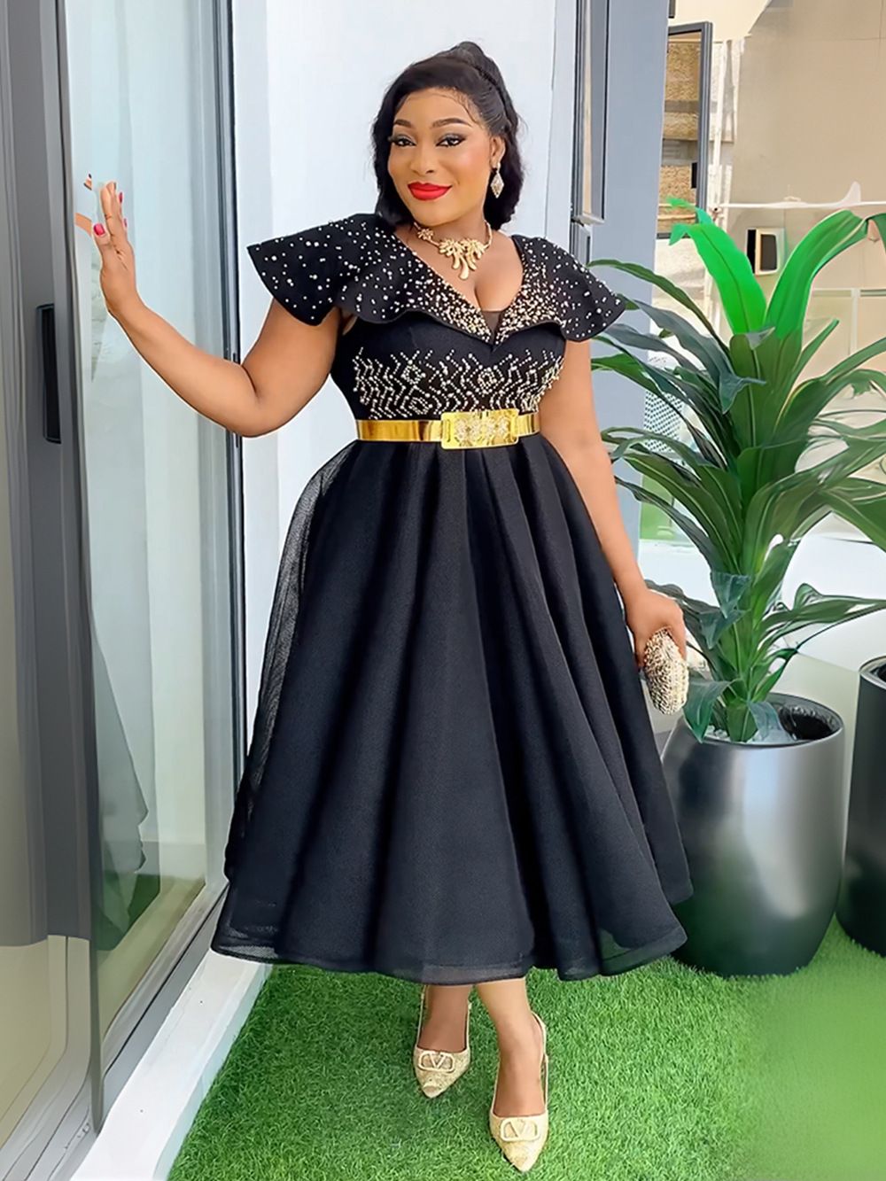 Plus Size African Wedding Party Dresses for Women New Dashiki Ankara Evening Gown Elegant Turkey Outfit Robe Africa Clothes