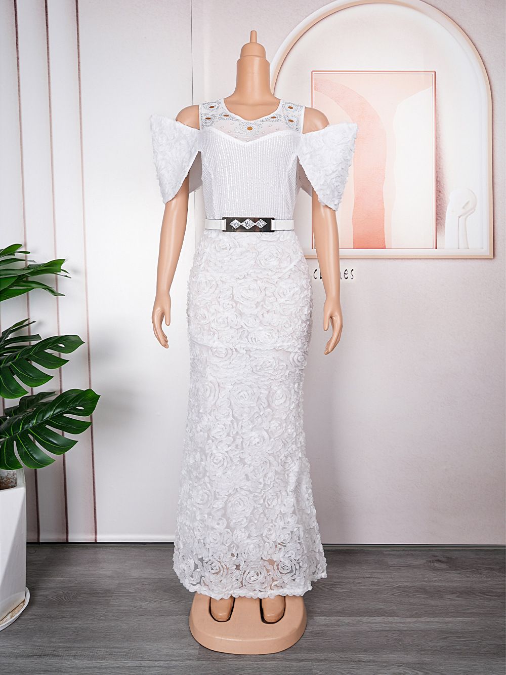 African Clothes Plus Size Evening Dresses for Women African Luxury Sequin Elegant Wedding Party Long Dress Ankara Clothing