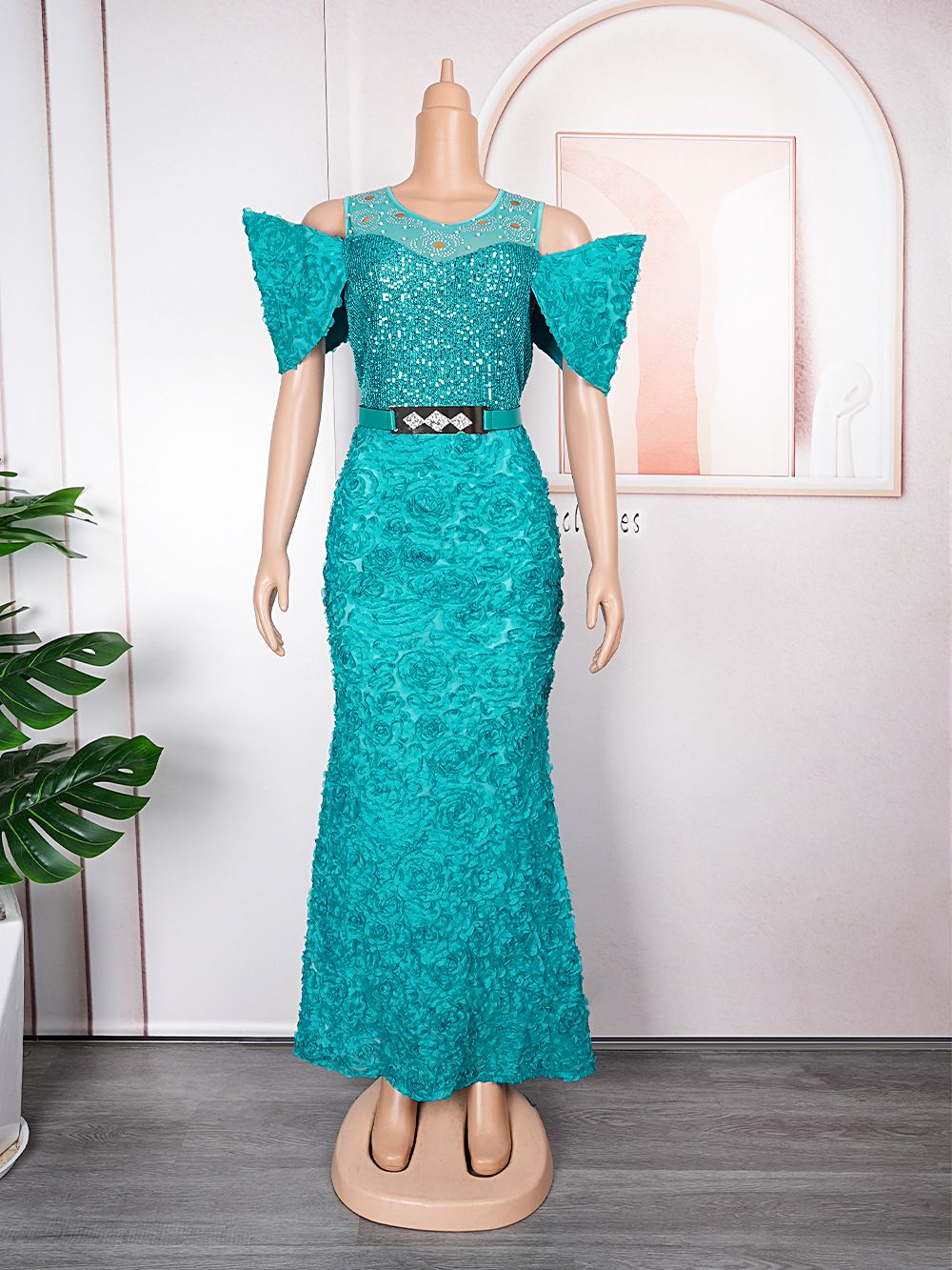 African Clothes Plus Size Evening Dresses for Women African Luxury Sequin Elegant Wedding Party Long Dress Ankara Clothing