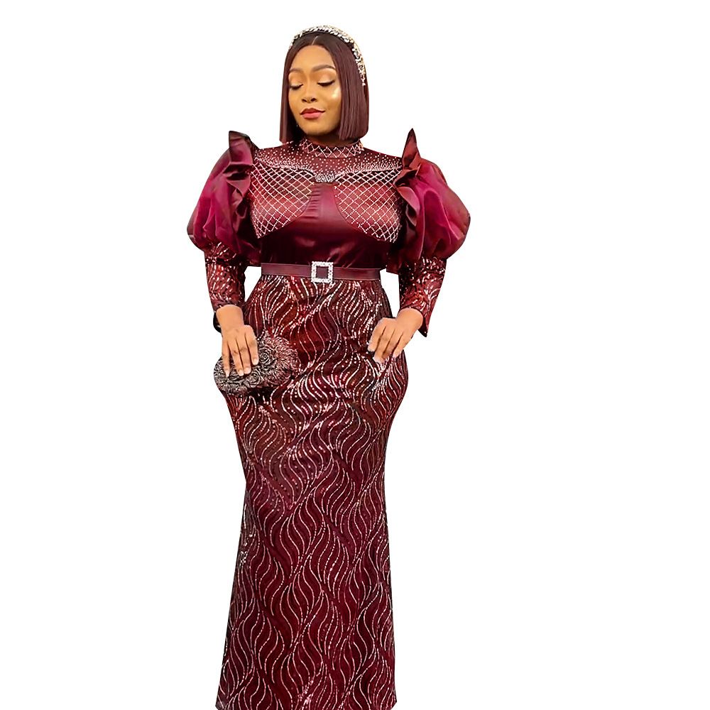 Plus Size African Dubai Luxury Sequin Evening Party Long Dresses for Women Ankara Turkey Outfits Gowns Africa Clothing