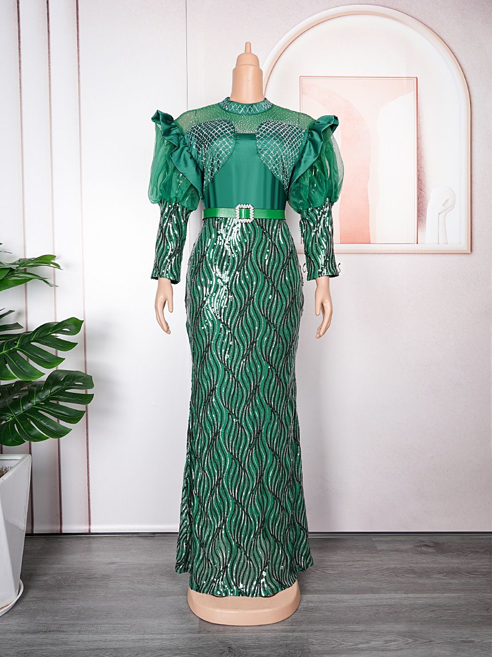 Plus Size African Dubai Luxury Sequin Evening Party Long Dresses for Women Ankara Turkey Outfits Gowns Africa Clothing