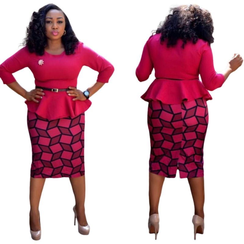 Women Formal Work Hot Sale Elegant Casual Dresses Women Pencil Dress woman fedora set