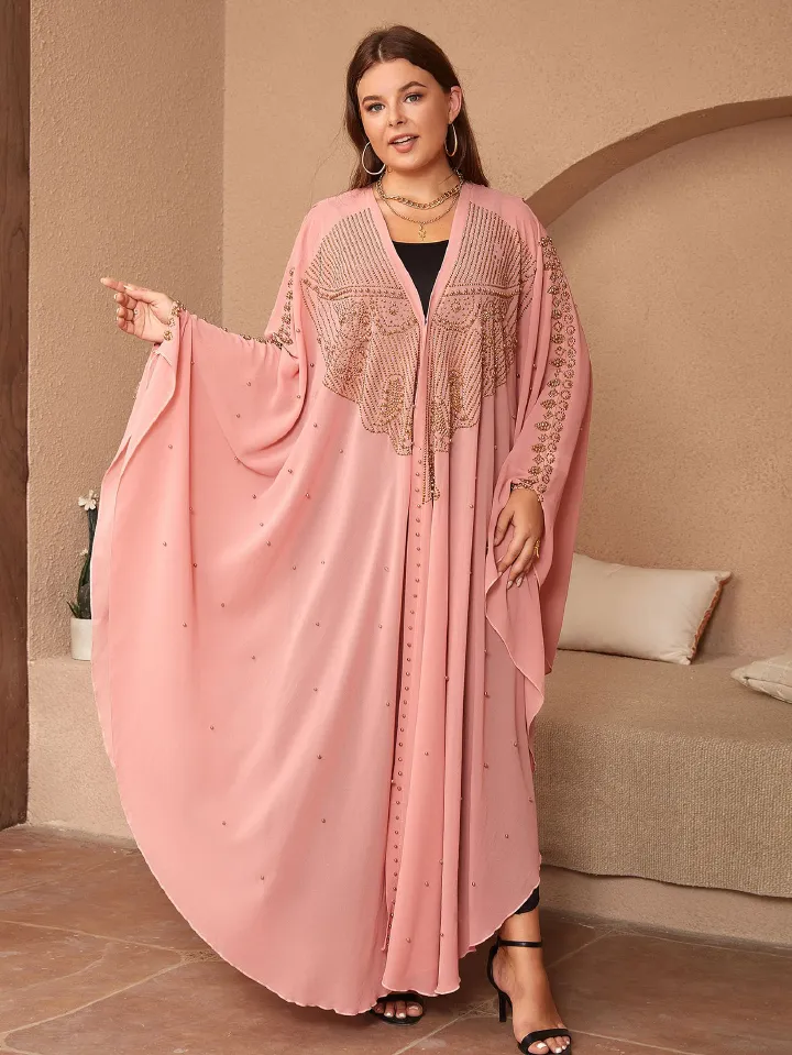 Middle East Dress Muslim Women's Abaya Cape Shawl Dress Burqa Iron Diamond Gorgeous Women' Wear