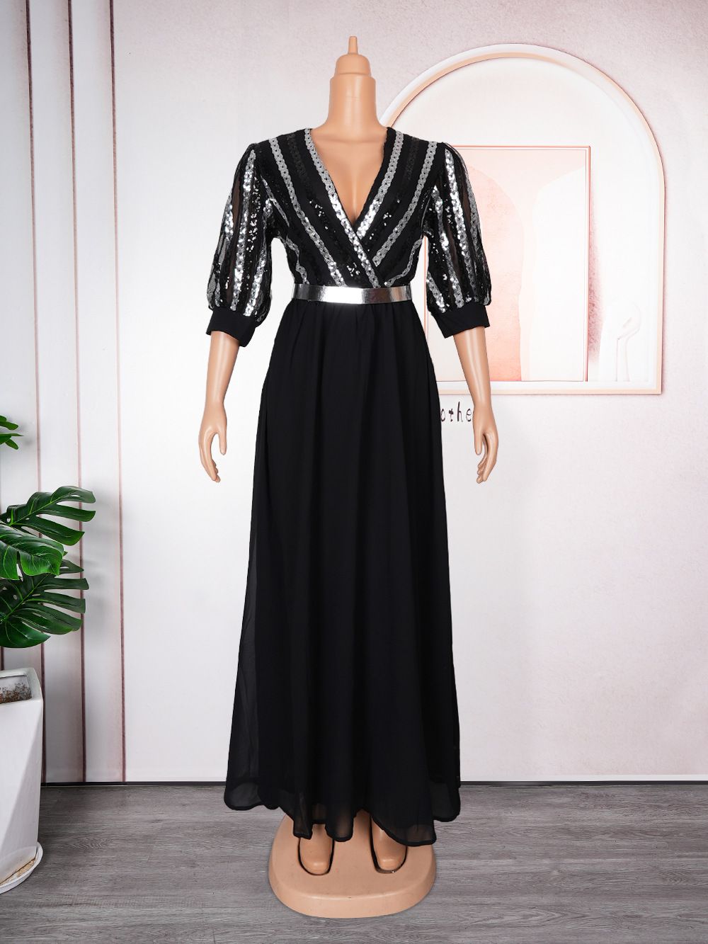 New African Women Plus Size Evening Dresses Wedding Party Luxury 2023 Sequin Gown Bodycon Dashiki Ankara Africa Clothing
