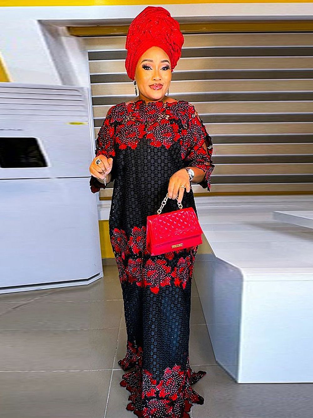 African Women Luxury Lace Dress Set New Design 2 pieces Sets Lady Woman Clothes Robe Femme