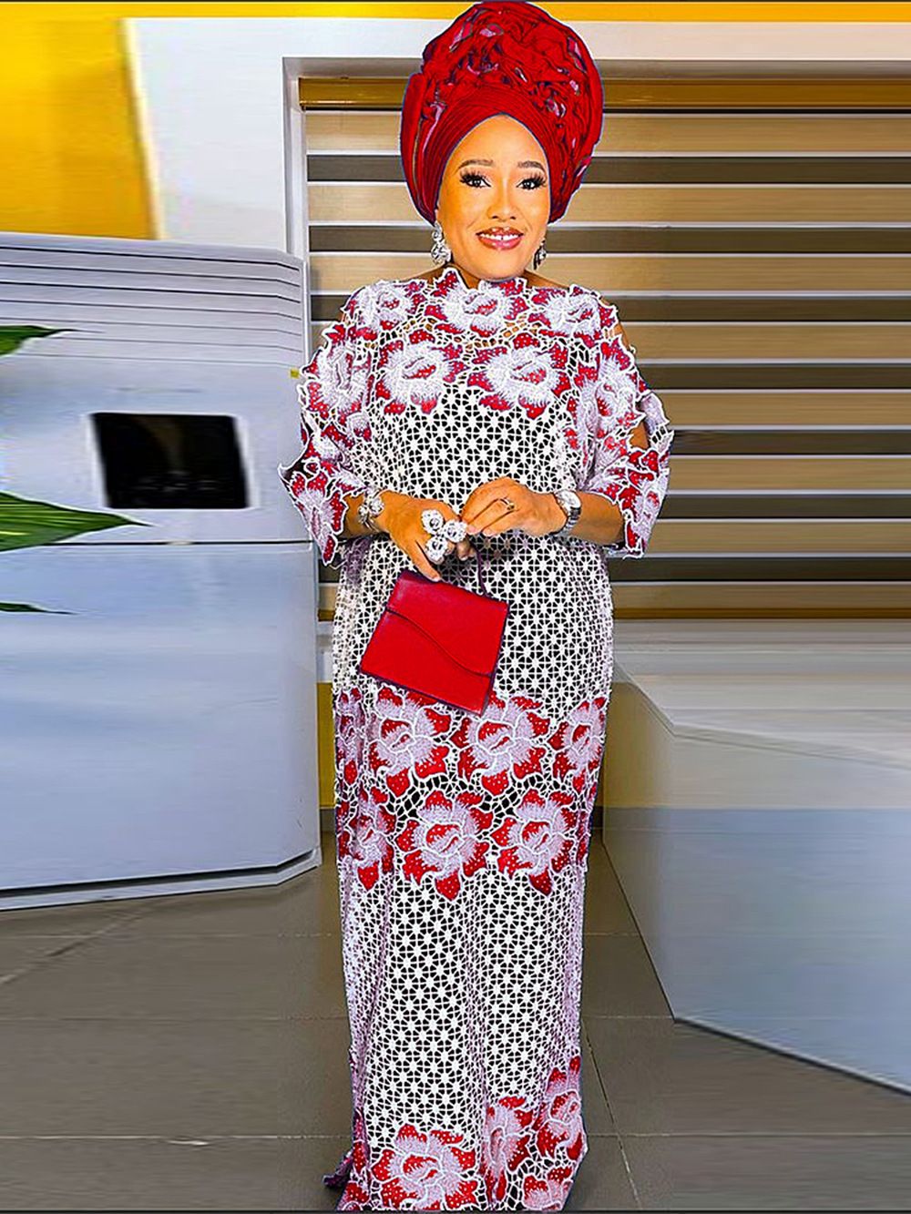 African Women Luxury Lace Dress Set New Design 2 pieces Sets Lady Woman Clothes Robe Femme