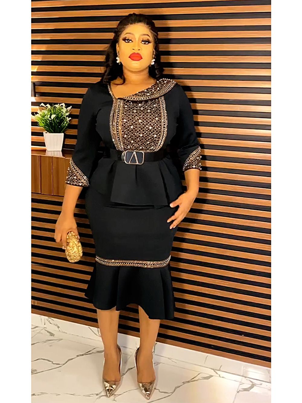 High Quality Fashion Design Wrapped Chest Jacquard Puff Sleeve Dress Banquet Party Gowns For Women Evening Dresses