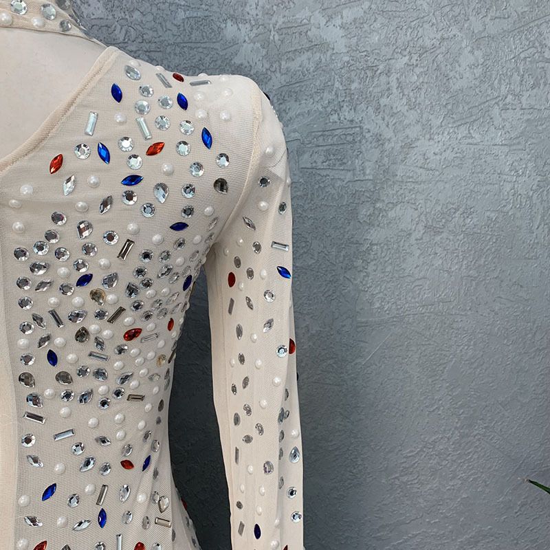 Designer Clothing Wholesale High Slit Sexy Club Dresses For Plus Size Women Diamond Sequins Formal Gowns Women Evening Dresses