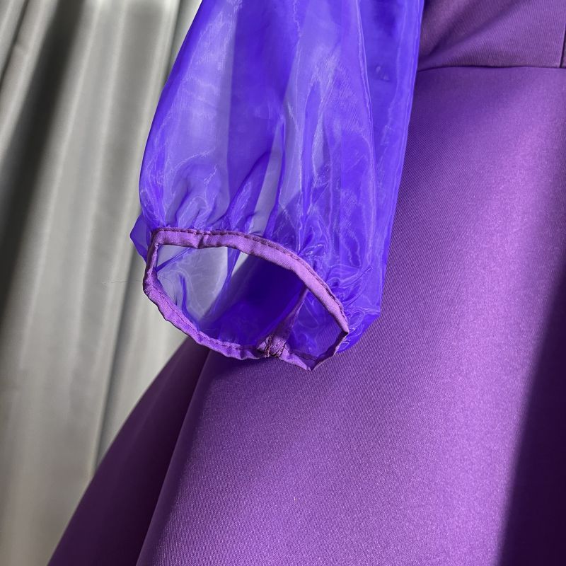 Purple A-line Dresses For Women Evening Party High Waist Robe Ladies Elegant Midi Dress African Clothing New