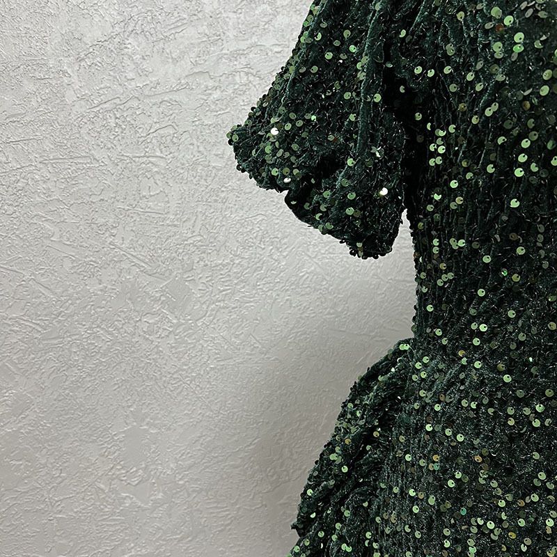 African Evening Sexy Dresses For Women Summer Off Shoulder Short Sleeve Mermaid Robe Wedding Party Luxury Sequin Dress Wear