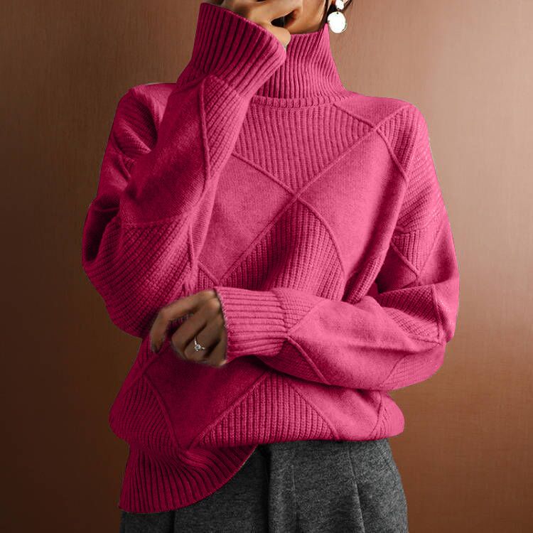 D&M Winter Knitting Plus Size Pullover Sweatshirt top Ladies Long Sleeve Tops Turtleneck Basic Jumpers Woman Clothes Sweaters