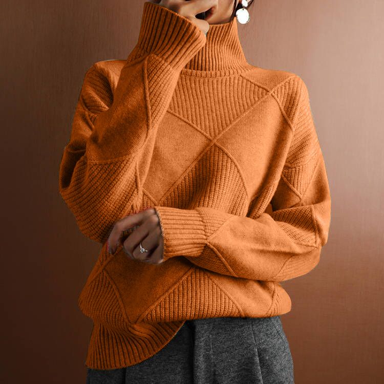 D&M Winter Knitting Plus Size Pullover Sweatshirt top Ladies Long Sleeve Tops Turtleneck Basic Jumpers Woman Clothes Sweaters