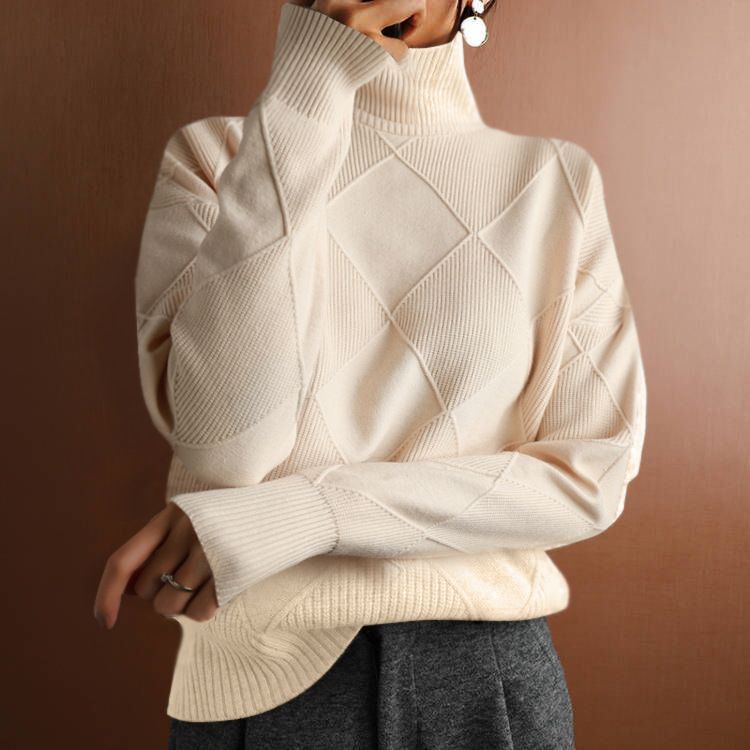 D&M Winter Knitting Plus Size Pullover Sweatshirt top Ladies Long Sleeve Tops Turtleneck Basic Jumpers Woman Clothes Sweaters