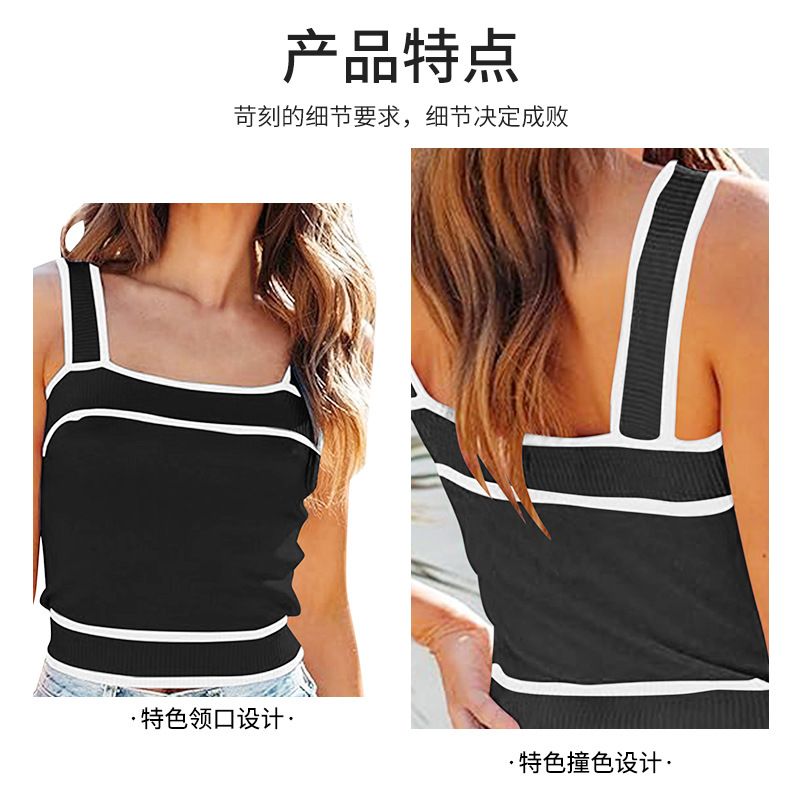 Custom women sweater knit vest Tank Tops girl short knitwear ladies vests camisole Knit Top sweater vest