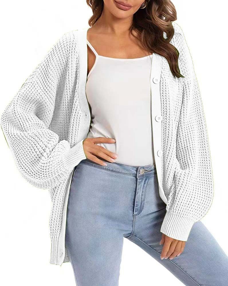 Custom New Arrival Open Frnot Cotton Knit Coats Winter And Autumn Loose Women Cardigan Sweater