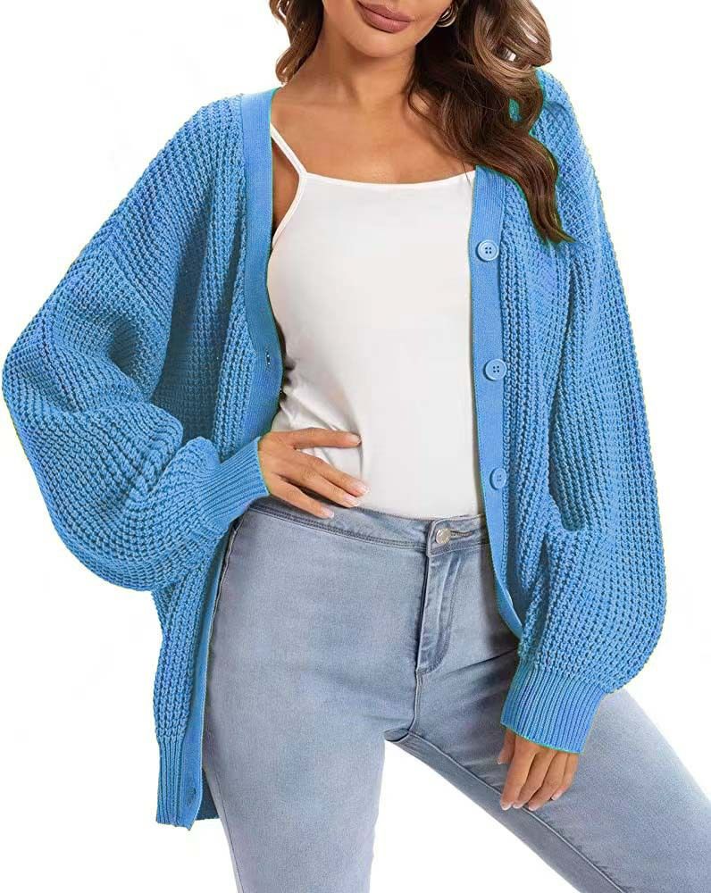 Custom New Arrival Open Frnot Cotton Knit Coats Winter And Autumn Loose Women Cardigan Sweater