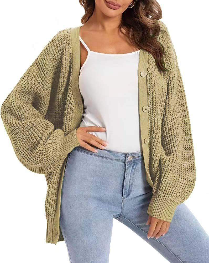 Custom New Arrival Open Frnot Cotton Knit Coats Winter And Autumn Loose Women Cardigan Sweater