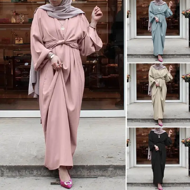 dharka gabdhaha simple abayas baju kurung dubai women front open kaftan abaya long muslim dress for eid mubarak turkey maroc