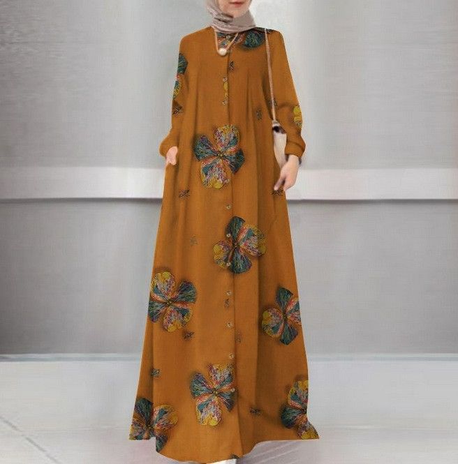 Muslim Round Neck Islamic Clothing Abaya clothing Islamic Fashion Clothing Dress Plus Size Arabic Turkey