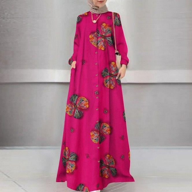 Muslim Round Neck Islamic Clothing Abaya clothing Islamic Fashion Clothing Dress Plus Size Arabic Turkey