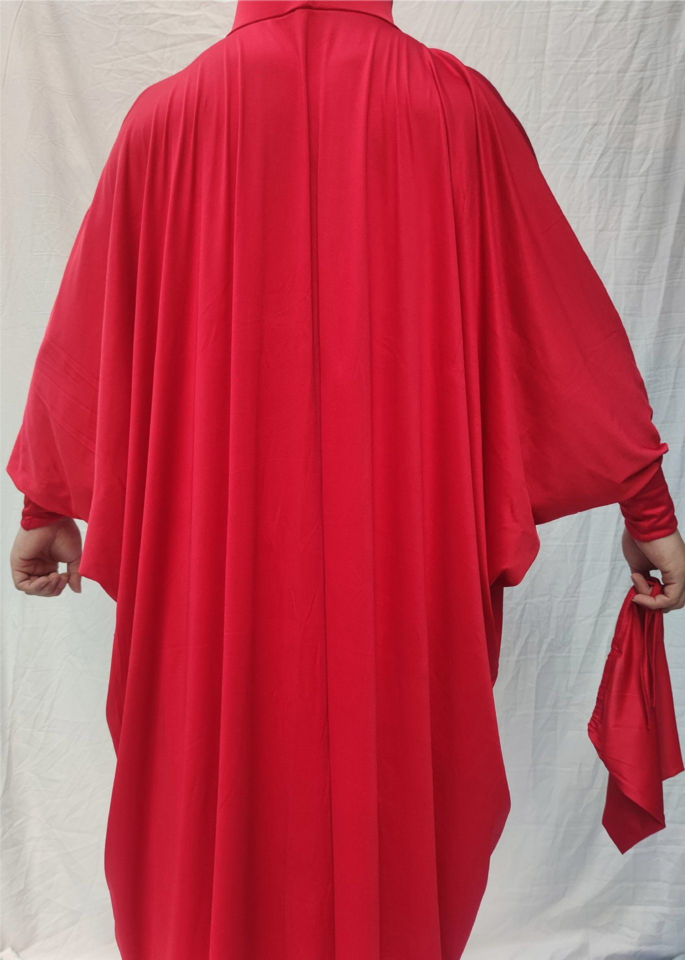 Muslim Middle East Solid Color Jersey Modest Fashion Bat Sleeve Hijab Robe Jilbab Abaya Islam Women Prayer Caftan Hooded Dress
