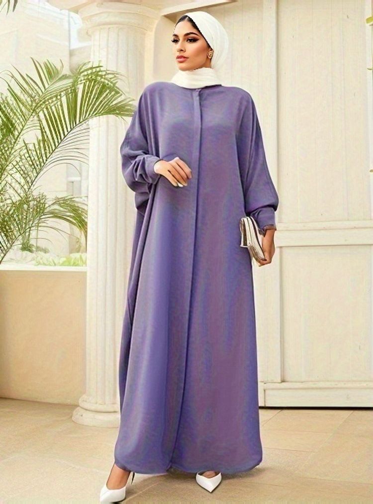 Muslim Abaya Clothing Muslim Fashion Bat Sleeve Long Dress Robe Women Wear Adults Islam Support Two Piece Abaya Set