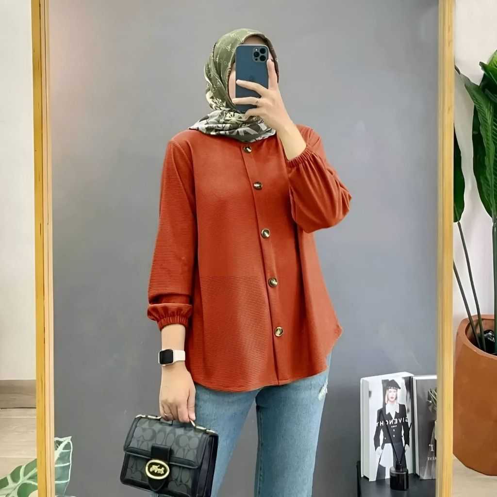Vintage Solid Shirt Fashion O Neck Long Sleeve Buttons Tops Casual Muslim Abaya Hijab Blusas Chemise Women Summer Blouse