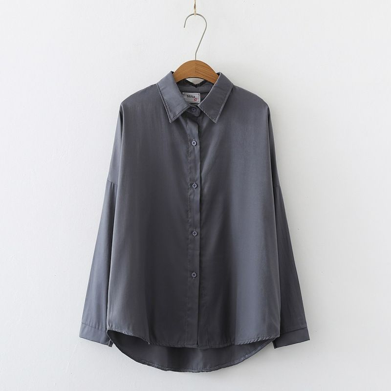 Wholesale Summer Long Sleeve Versatile Solid Color Loose Sun Protection Cardigan Shirt For Women