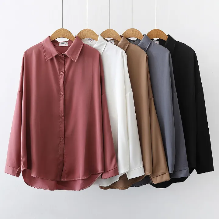 Wholesale Summer Long Sleeve Versatile Solid Color Loose Sun Protection Cardigan Shirt For Women