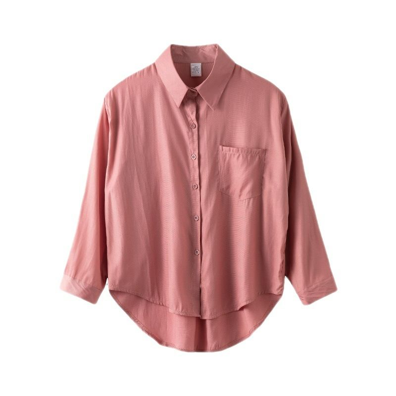 Custom spring summer Islamic Fashion Tshirt Cotton Elegant plain Muslim Women long sleeve Blouse