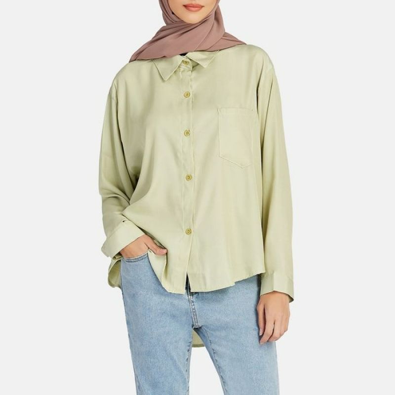 Custom spring summer Islamic Fashion Tshirt Cotton Elegant plain Muslim Women long sleeve Blouse