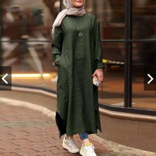 Wholesale traditional Muslim Clothing Turkey Solid Islamic Abaya Dubai Long Muslim dress For Women With Belt