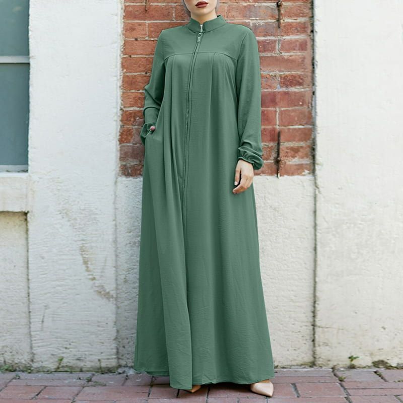 NEW Model Ramadan Prayer Muslim Cotton Abaya Solid Color Women Dubai Turkey Middle East Ladies Hijab Scarf Robe Dress Caftan
