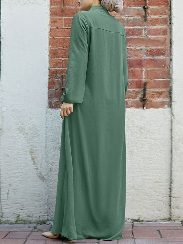 NEW Model Ramadan Prayer Muslim Cotton Abaya Solid Color Women Dubai Turkey Middle East Ladies Hijab Scarf Robe Dress Caftan