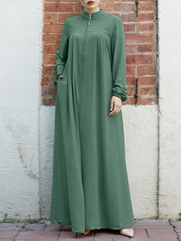 NEW Model Ramadan Prayer Muslim Cotton Abaya Solid Color Women Dubai Turkey Middle East Ladies Hijab Scarf Robe Dress Caftan
