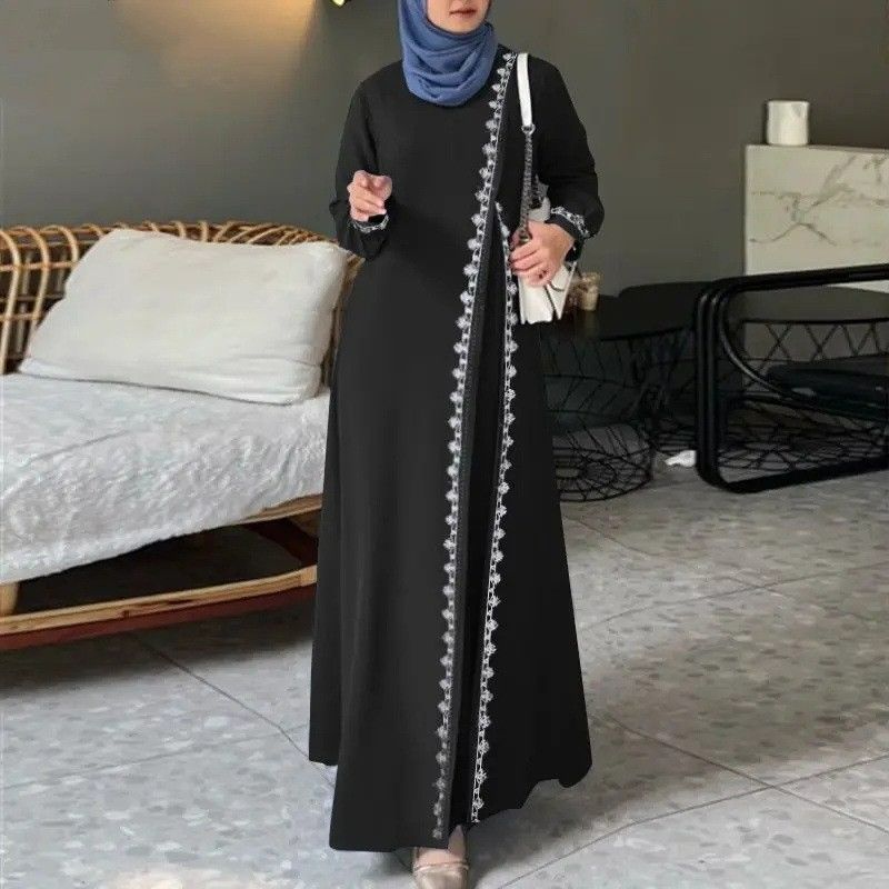 Muslim Abaya Dress Long Sleeve Chiffon casual loose abaya muslim dress Middle East Islamic Robe For women clothing