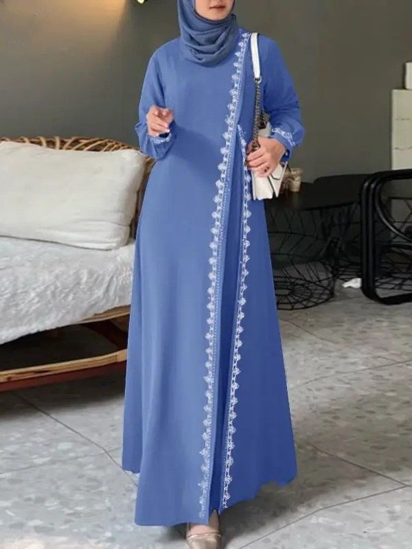 Muslim Abaya Dress Long Sleeve Chiffon casual loose abaya muslim dress Middle East Islamic Robe For women clothing
