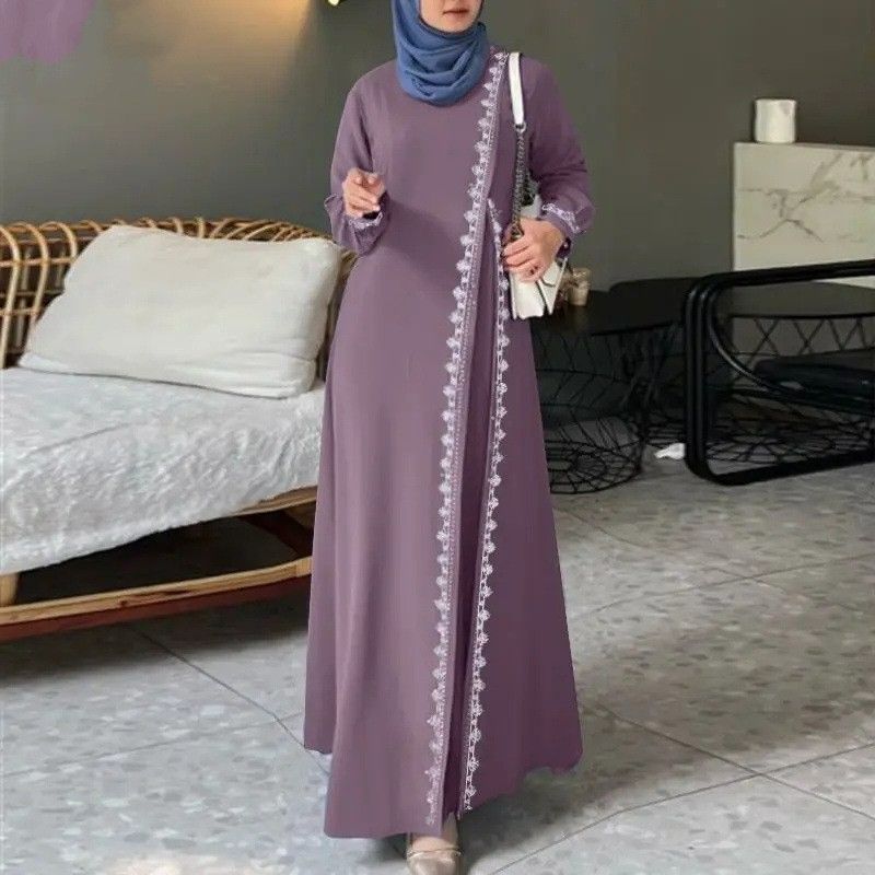 Muslim Abaya Dress Long Sleeve Chiffon casual loose abaya muslim dress Middle East Islamic Robe For women clothing