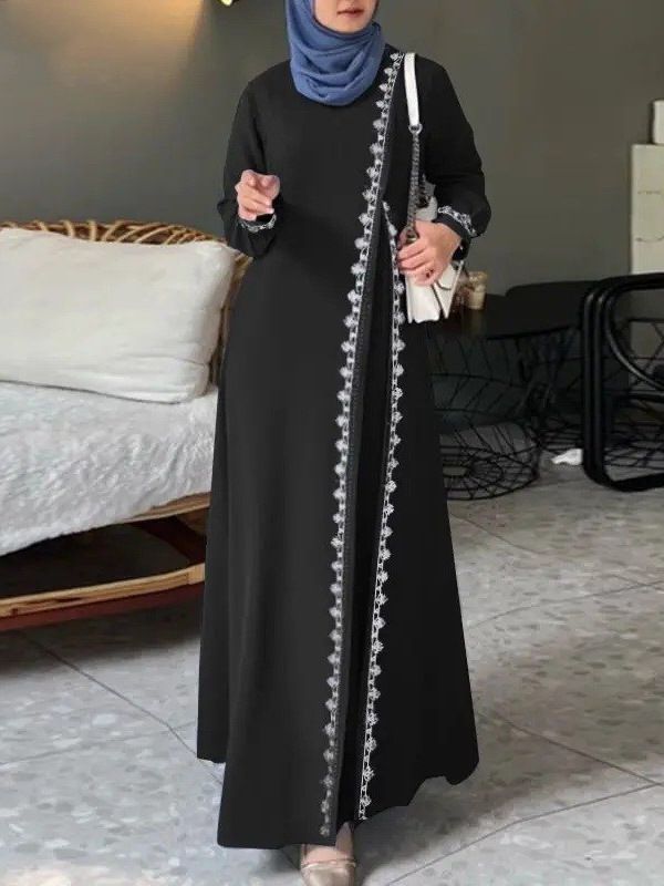 Muslim Abaya Dress Long Sleeve Chiffon casual loose abaya muslim dress Middle East Islamic Robe For women clothing