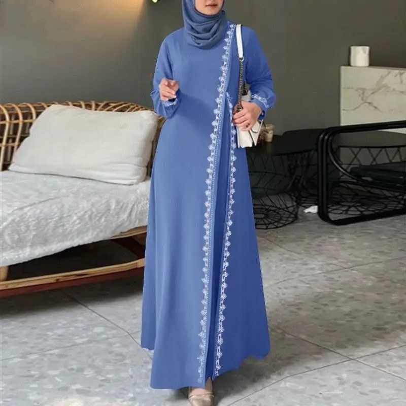 Muslim Abaya Dress Long Sleeve Chiffon casual loose abaya muslim dress Middle East Islamic Robe For women clothing