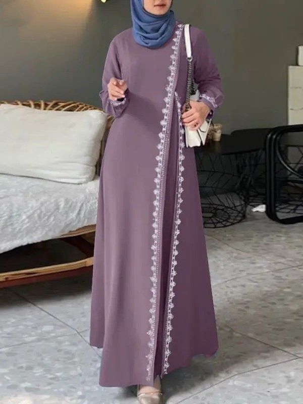 Muslim Abaya Dress Long Sleeve Chiffon casual loose abaya muslim dress Middle East Islamic Robe For women clothing