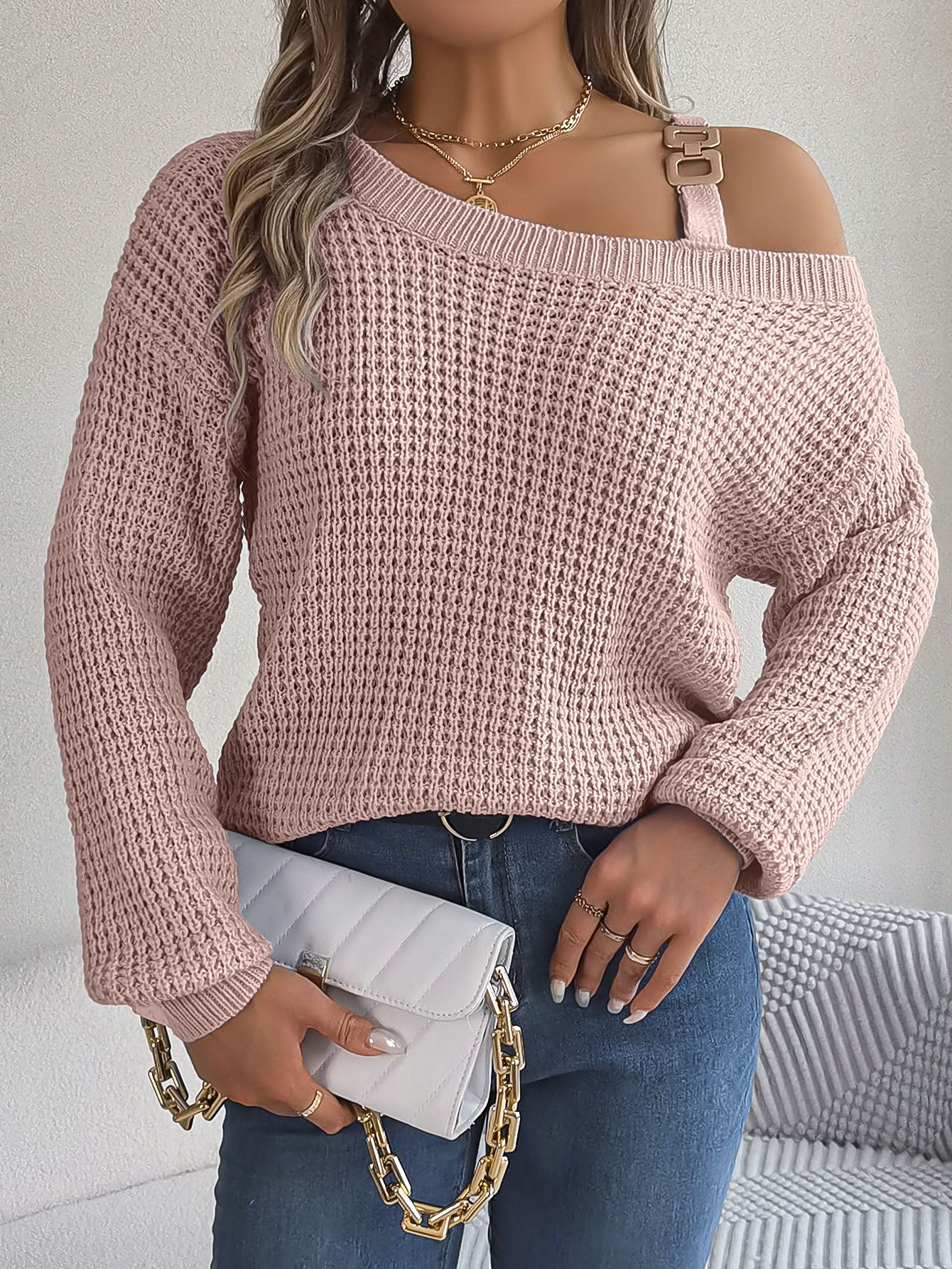 New Arrival Autumn Winter Women's Sweater Knitted Jumper Sweater Women Knit Comfortable Solid Color Sweater
