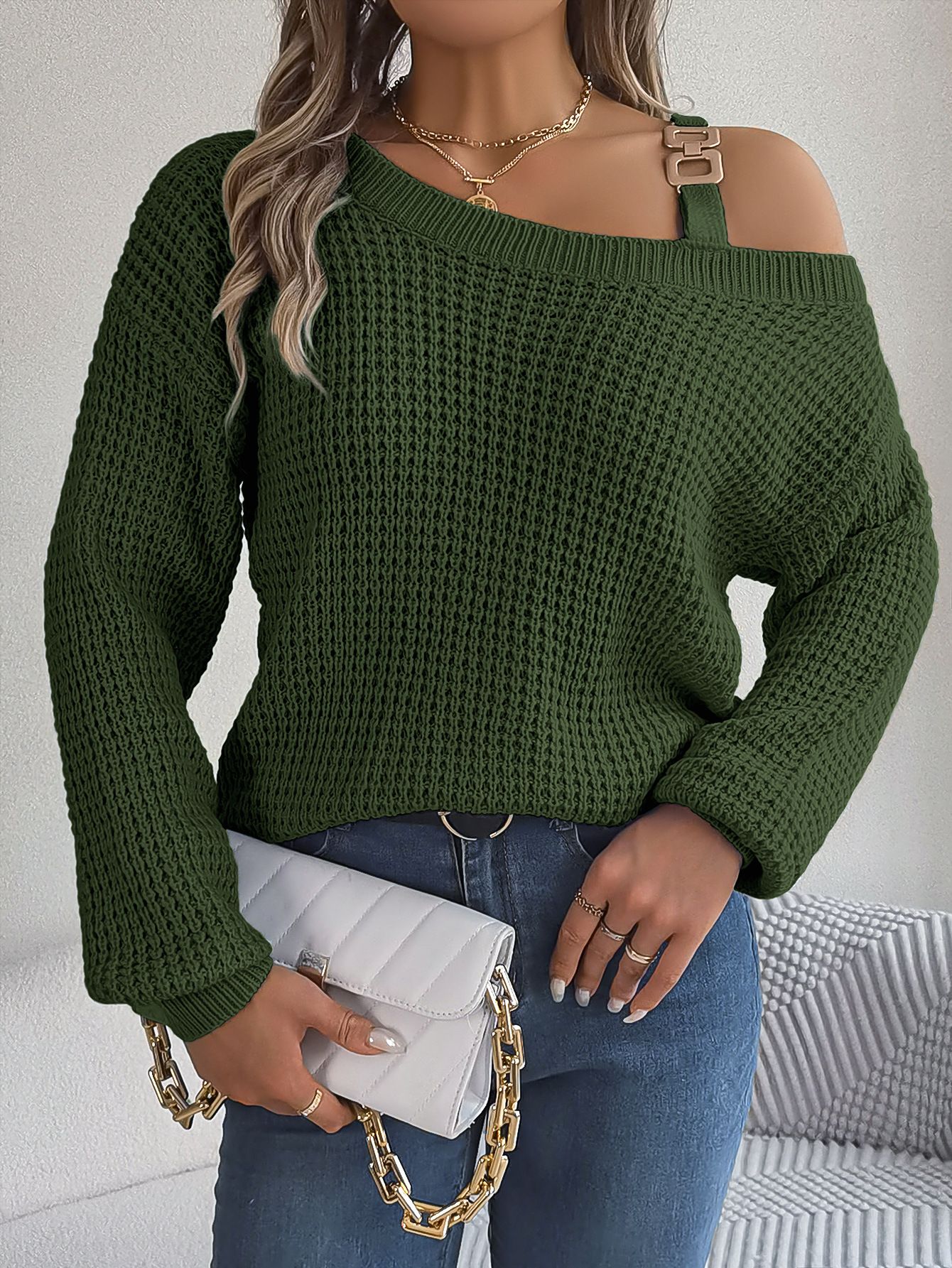New Arrival Autumn Winter Women's Sweater Knitted Jumper Sweater Women Knit Comfortable Solid Color Sweater