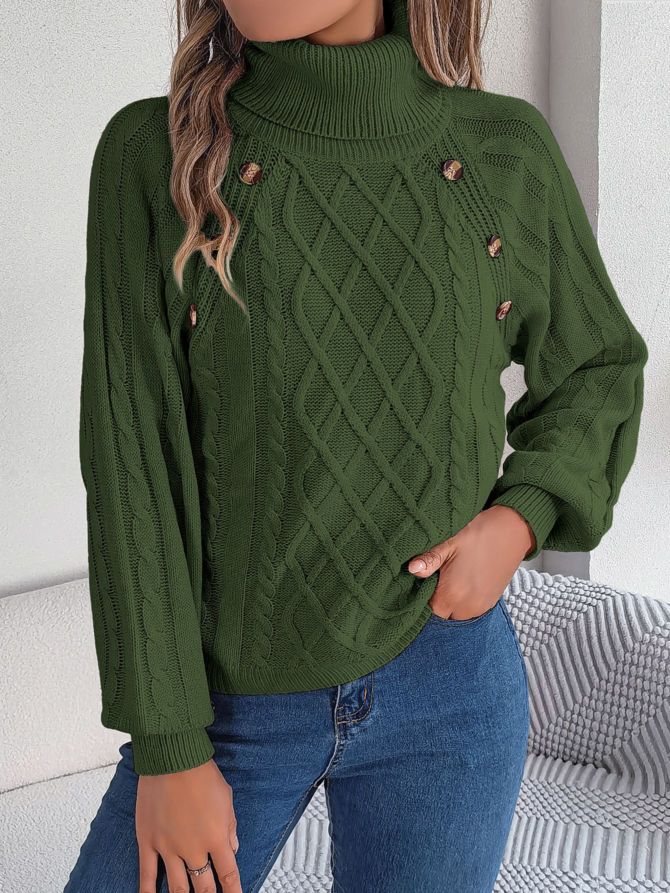 Long Sleeves Elastic Warm Knitting Turtleneck Crewneck Knit Casual Fashion Sweater Pullover Top