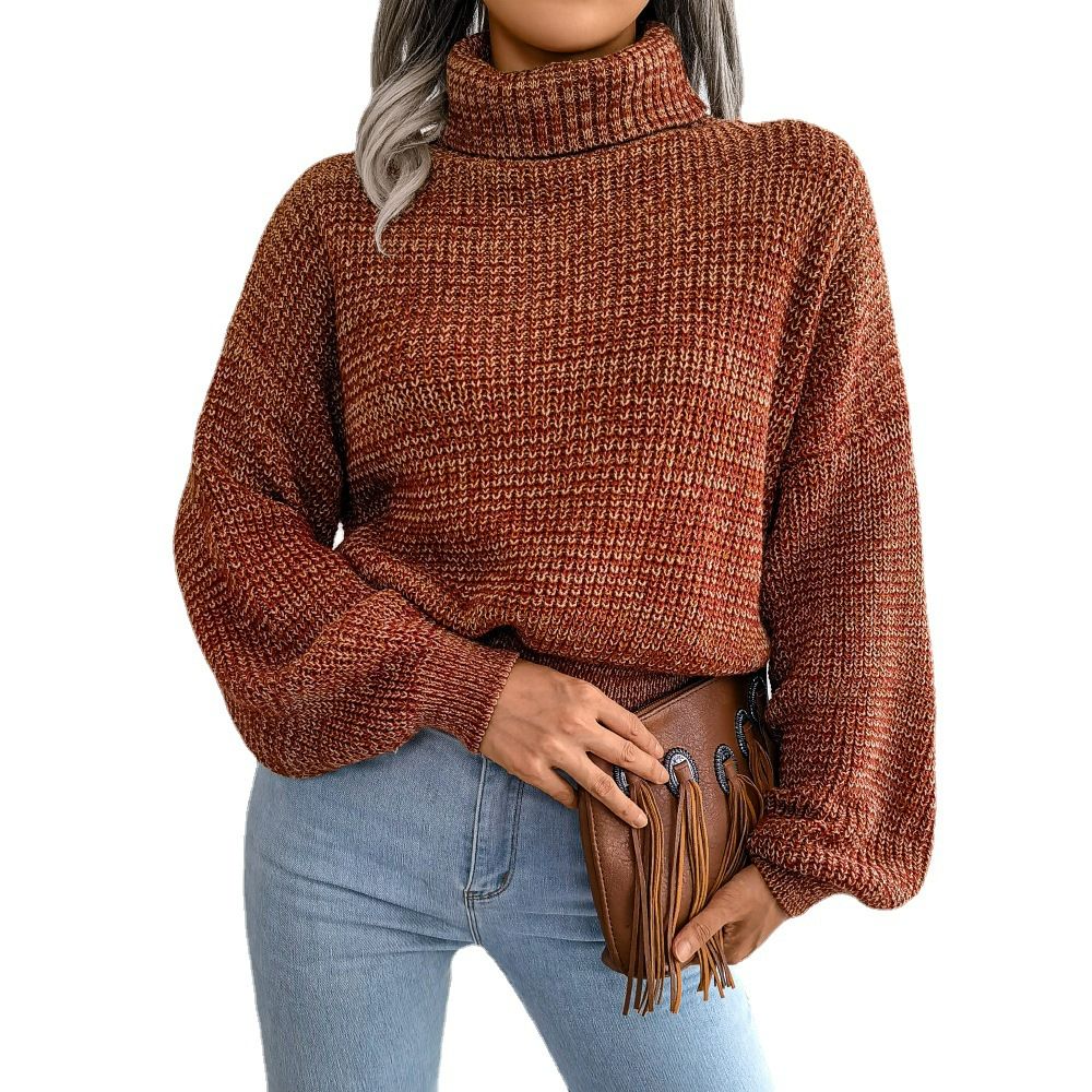 fashion women sweaters customized oversized pullover knitwear Turtleneck women's loose sweater